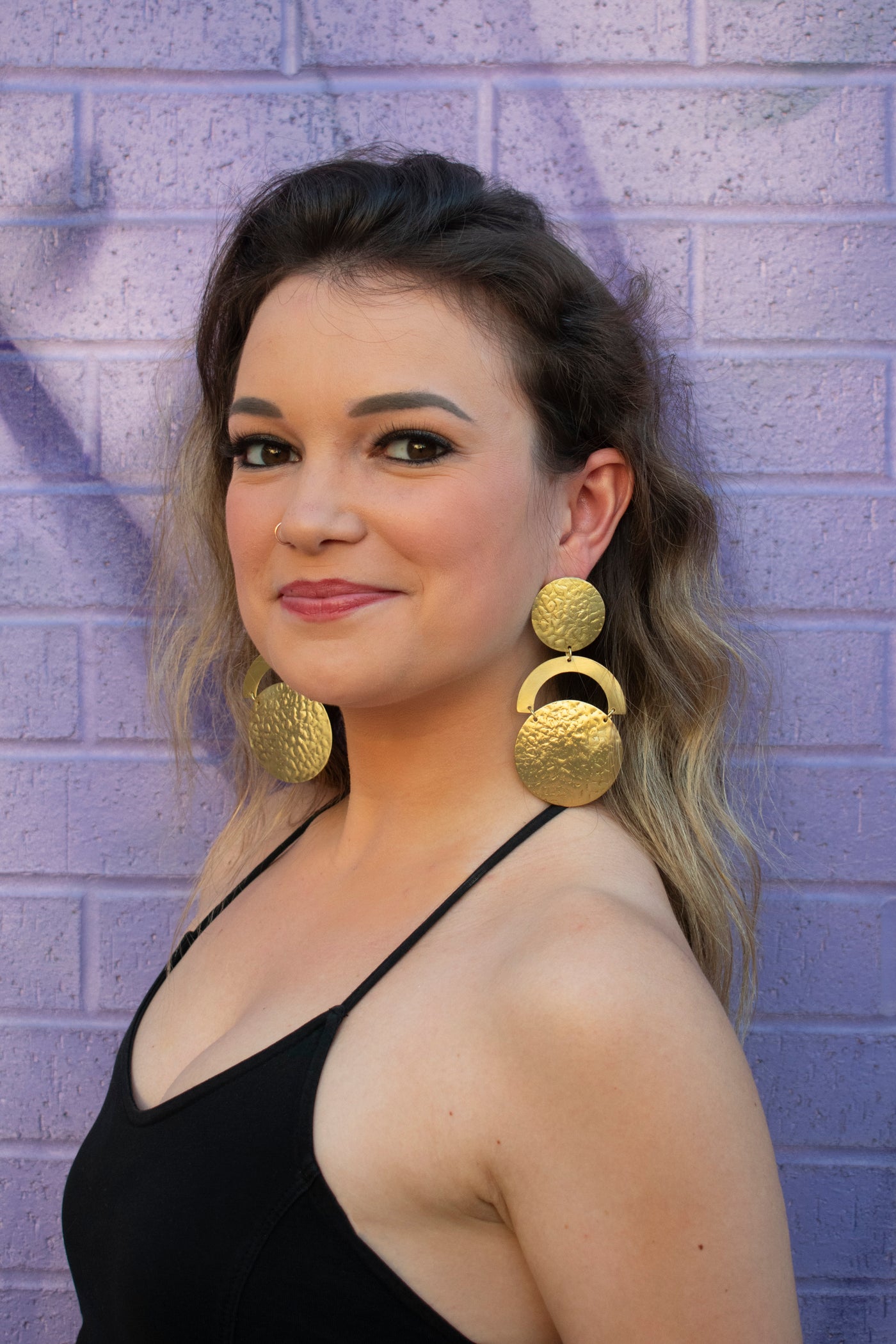 Circle Brass Earrings