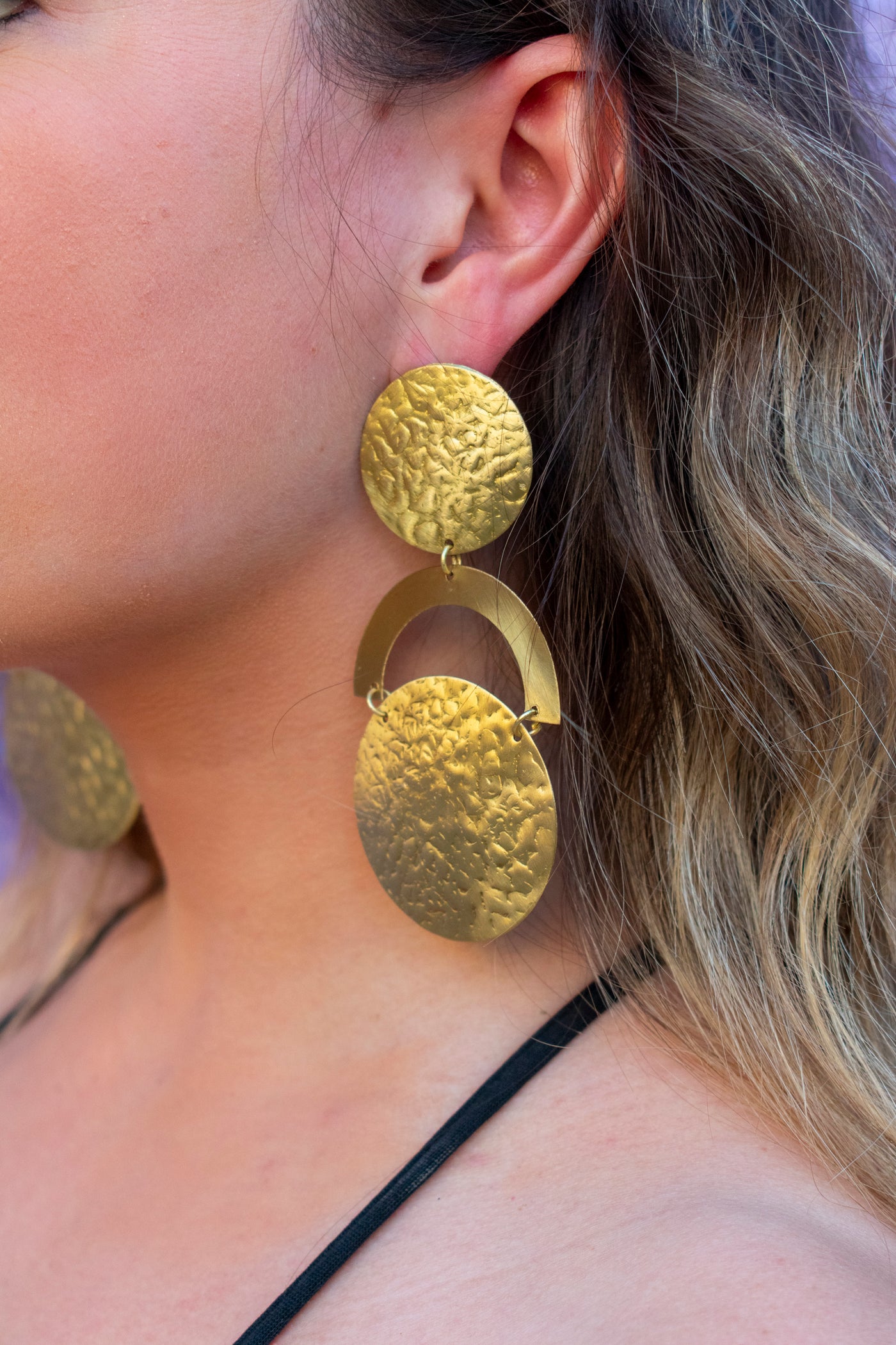 Circle Brass Earrings