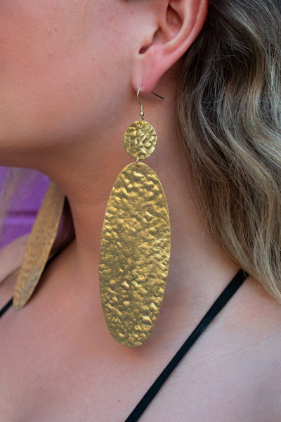 Golden Texture Drop Dangles