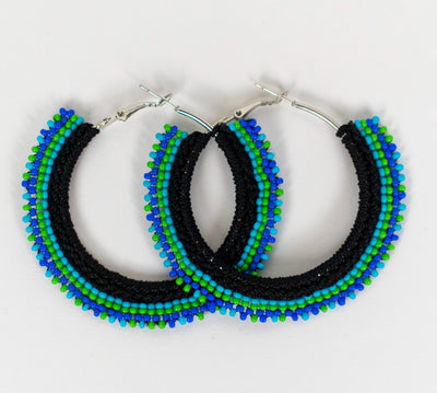 Beaded Crochet Hoops